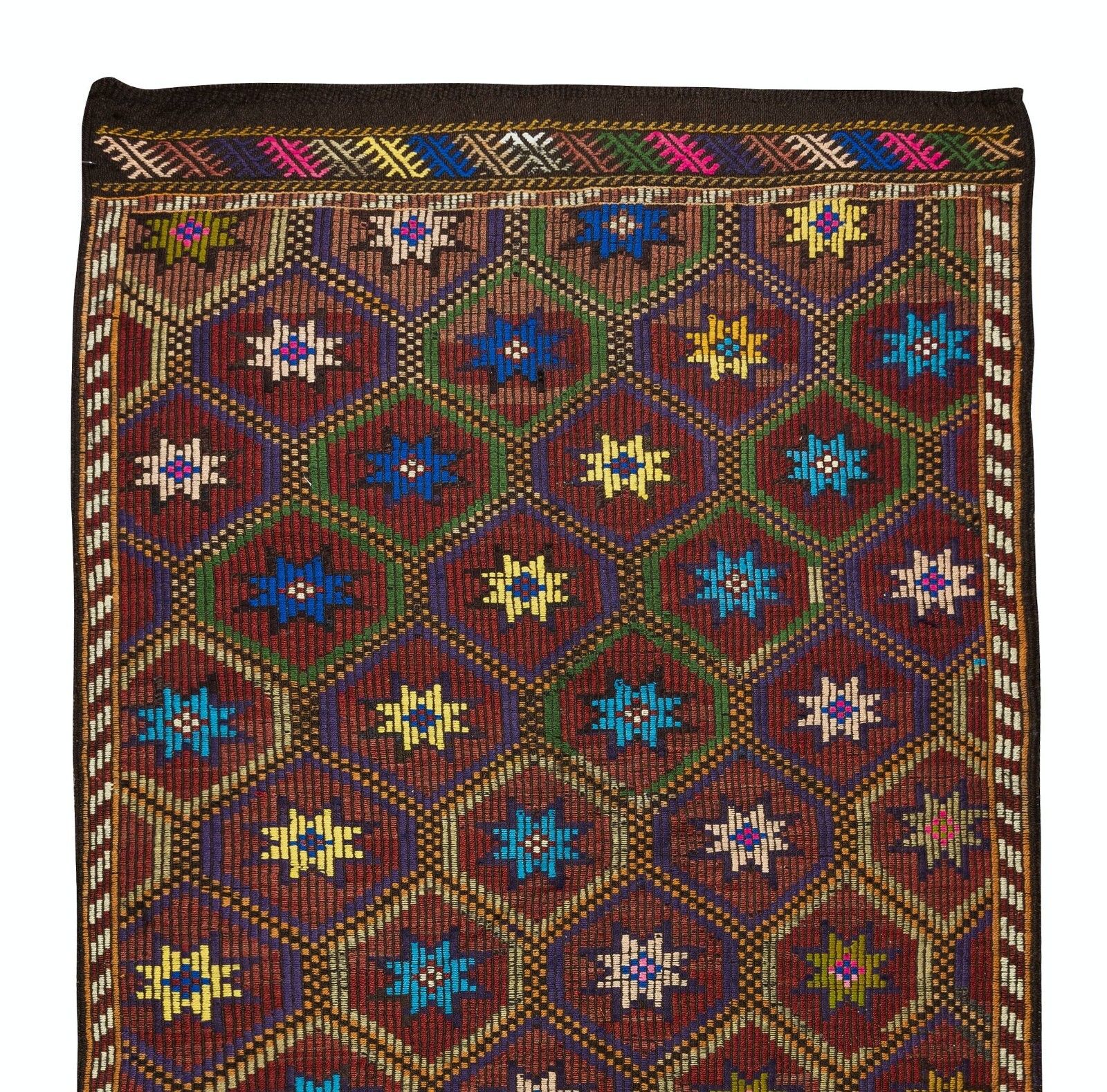 4.6x10.4 Ft One Of A Kind Handwoven Vintage Turkish Jajim Kilim Rug Made Of Wool photo Textiles