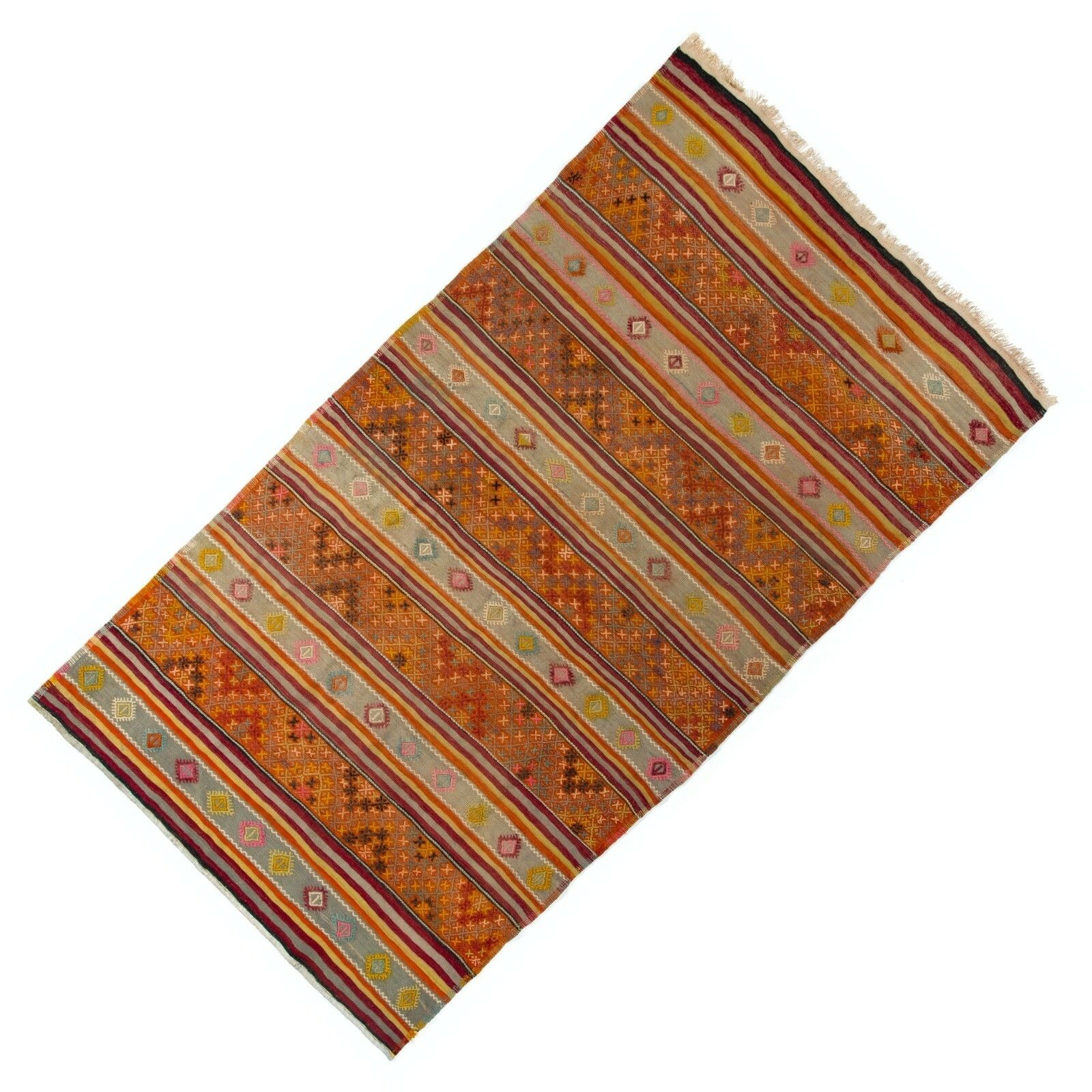 6.3x7.8 Ft Nomadic Anatolian Kilim, Flat Woven Wool Rug photo 634.0