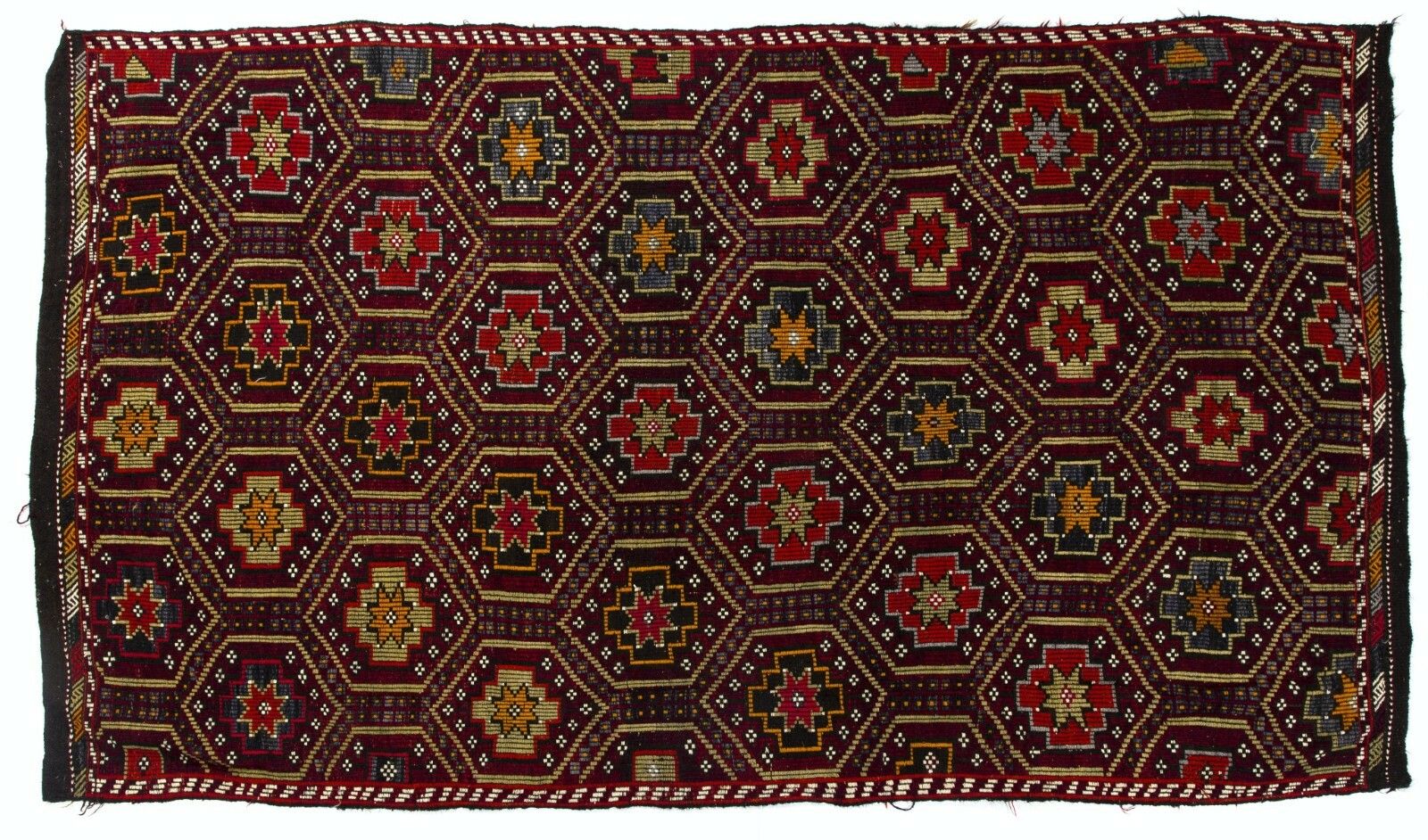 6.8x12.4 Ft Vintage Handwoven Anatolian Jijim Kilim photo Textiles
