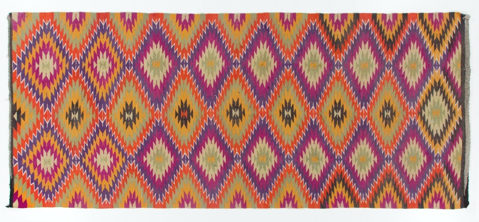 5.4x12 Ft Dazzling Anatolian Kilim, Flat Weave Rug photo Textiles