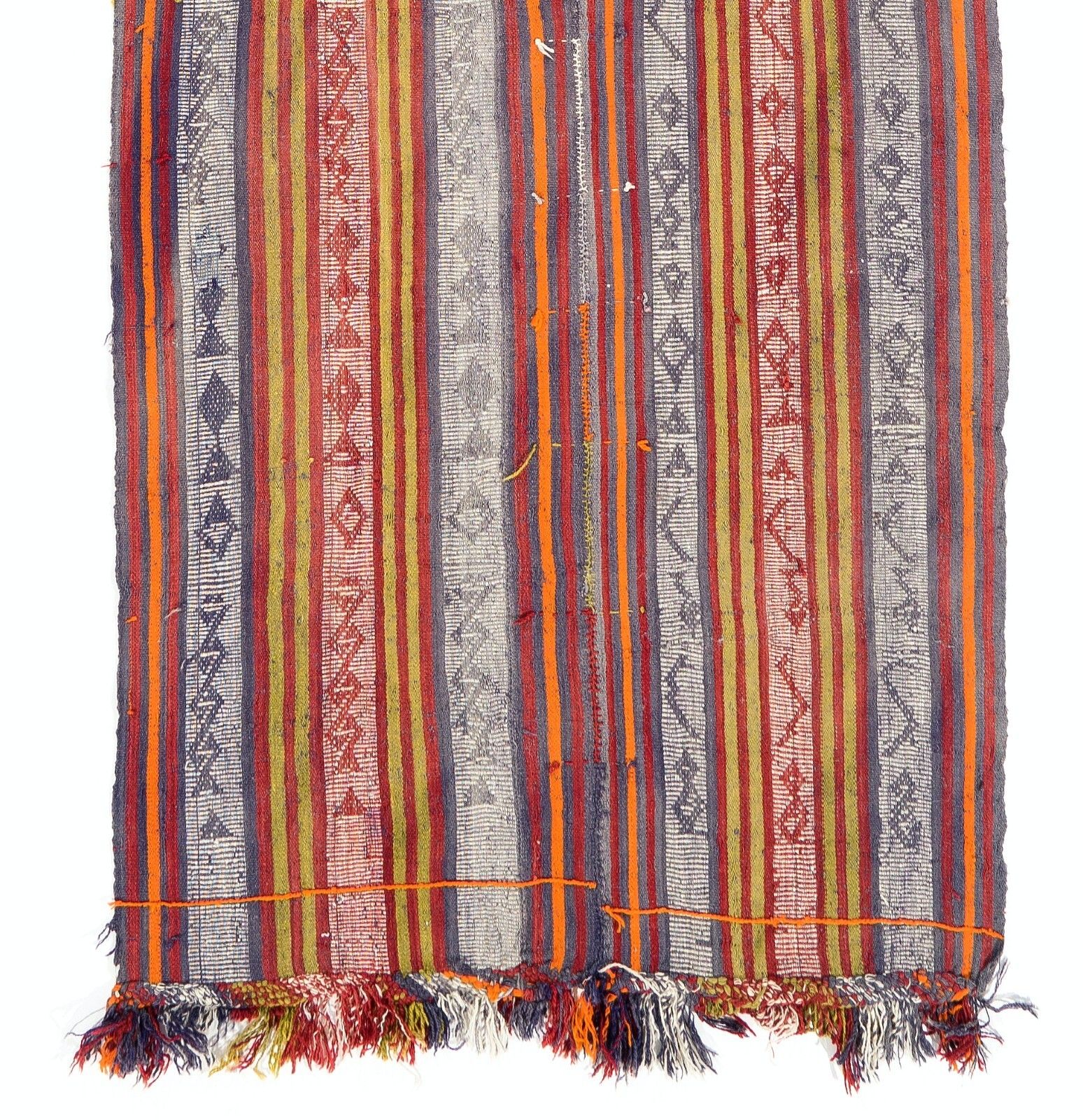 3.5x11.5 Ft Nomadic Hand Woven Kilim Runner Rug. Flat Weave Turkish Wool Carpet photo furniture