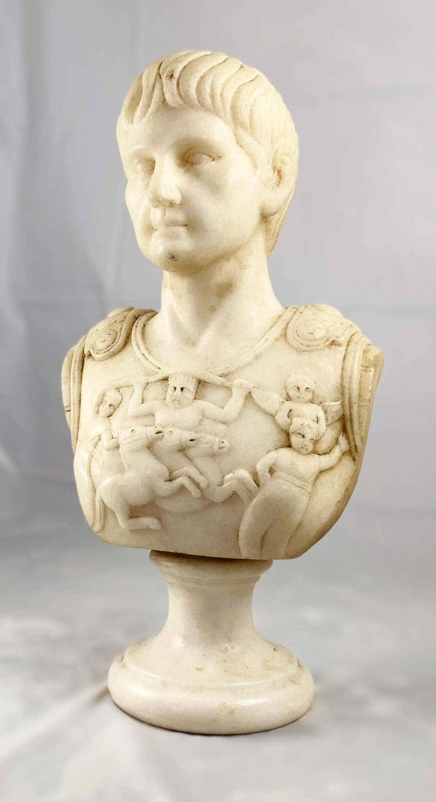 20th Century Fine White Marble Bust Of A Roman General photo 1400.0