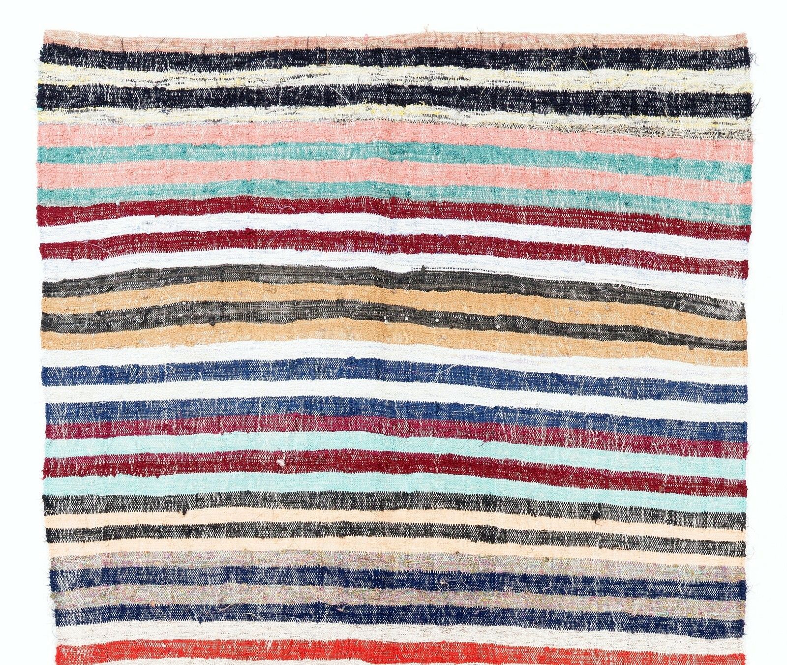 4.8x8.7 Ft Striped Cotton Kilim, Vintage Flat Weave Rag Rug For Home And Office photo furniture