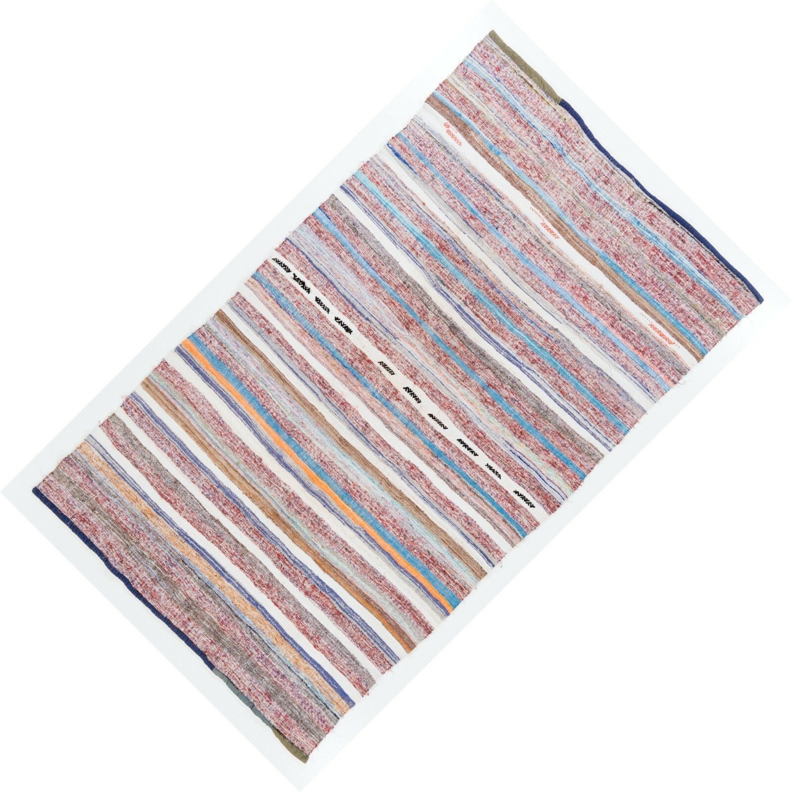 6.5x11 Ft Banded Hand Woven Vintage Central Anatolian Kilim (Flat Weave) photo 642.0
