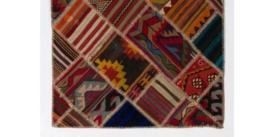 4x6 Ft Vintage Handmade Turkish Patchwork Kilim Rug With Tribal Flair photo for sale