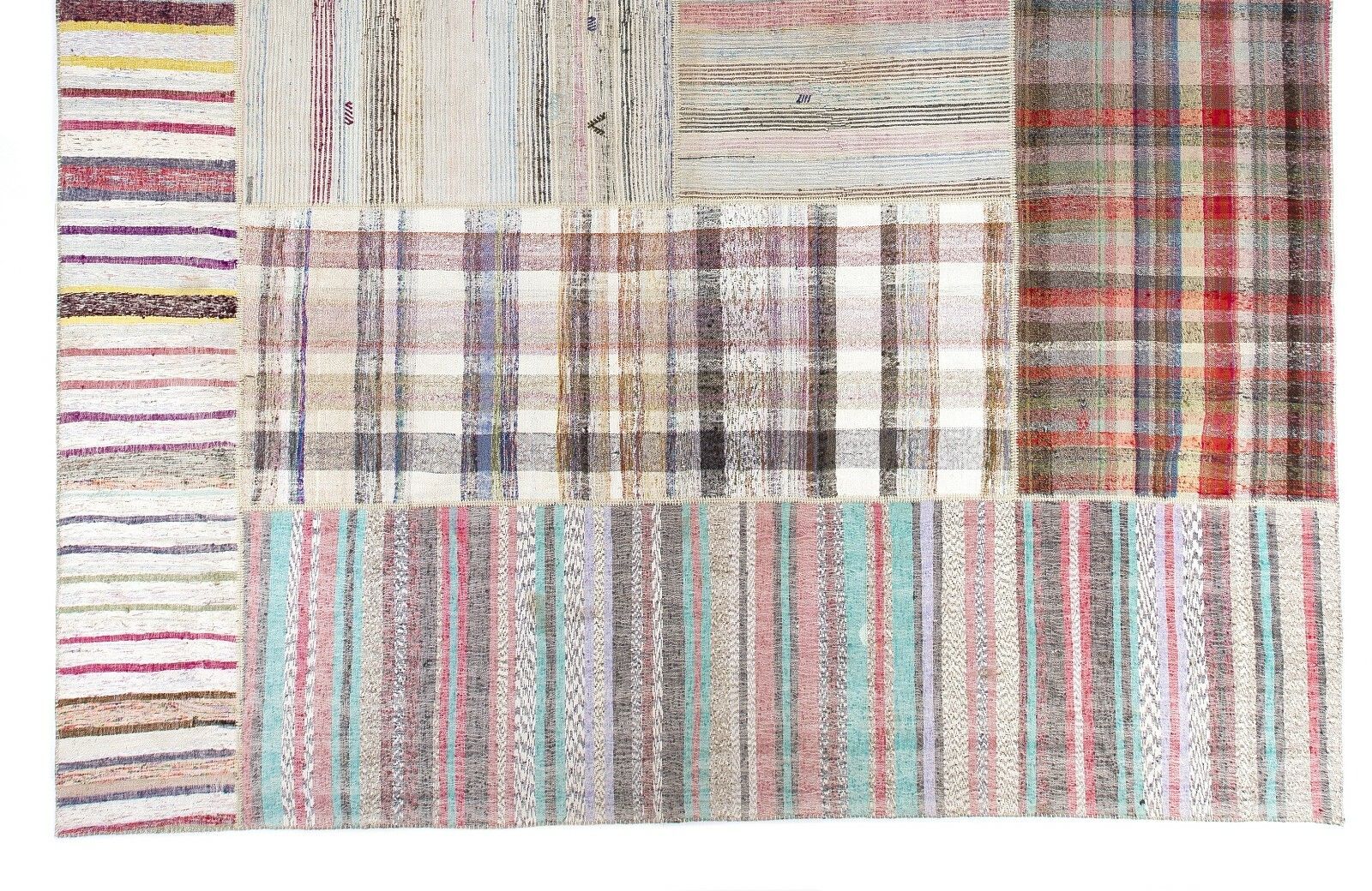 13.3x17.4 Ft Oversize Striped Cotton Turkish Kilim Rug Flatweave Floor Covering photo for sale