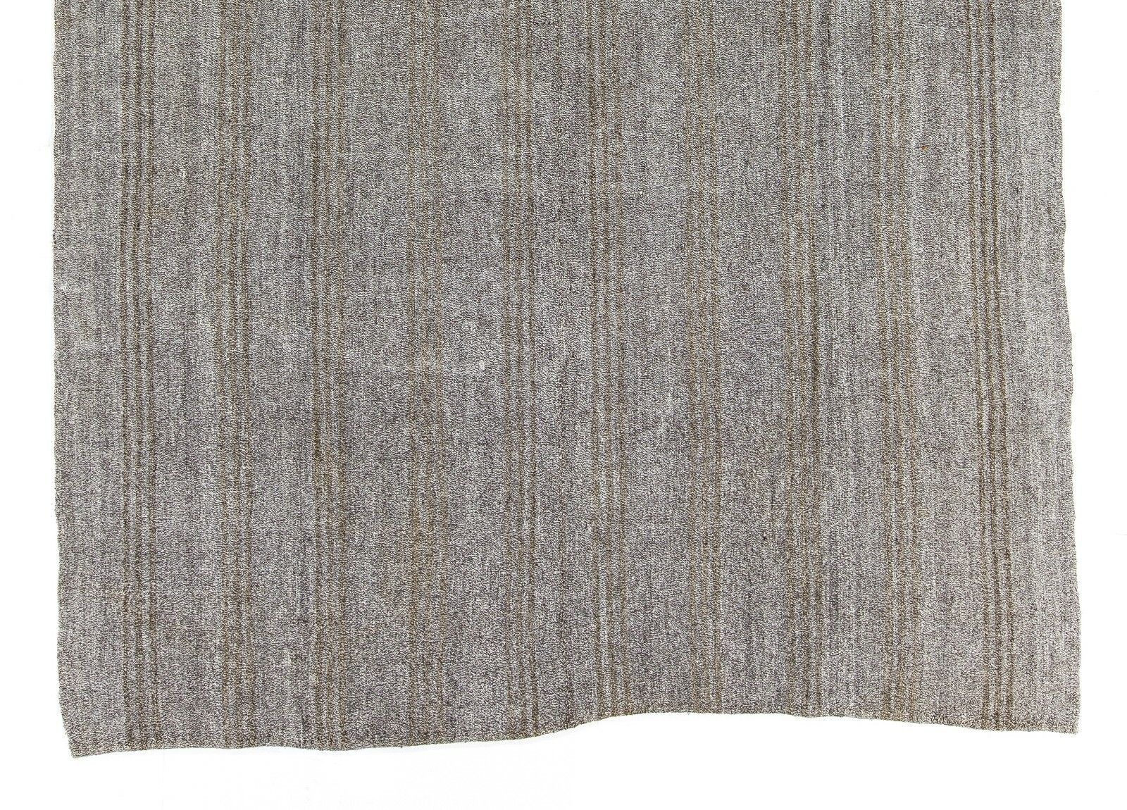 7.8x11.5 Ft Natural Goat Wool And Hemp Hand Woven Vintage Kilim (Flat Weave) photo for sale