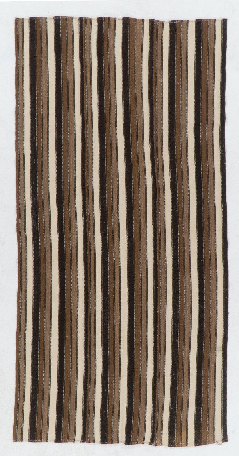 4.7x9.2 Ft Banded Vintage Anatolian Kilim, Made Of %100 Natural Wool