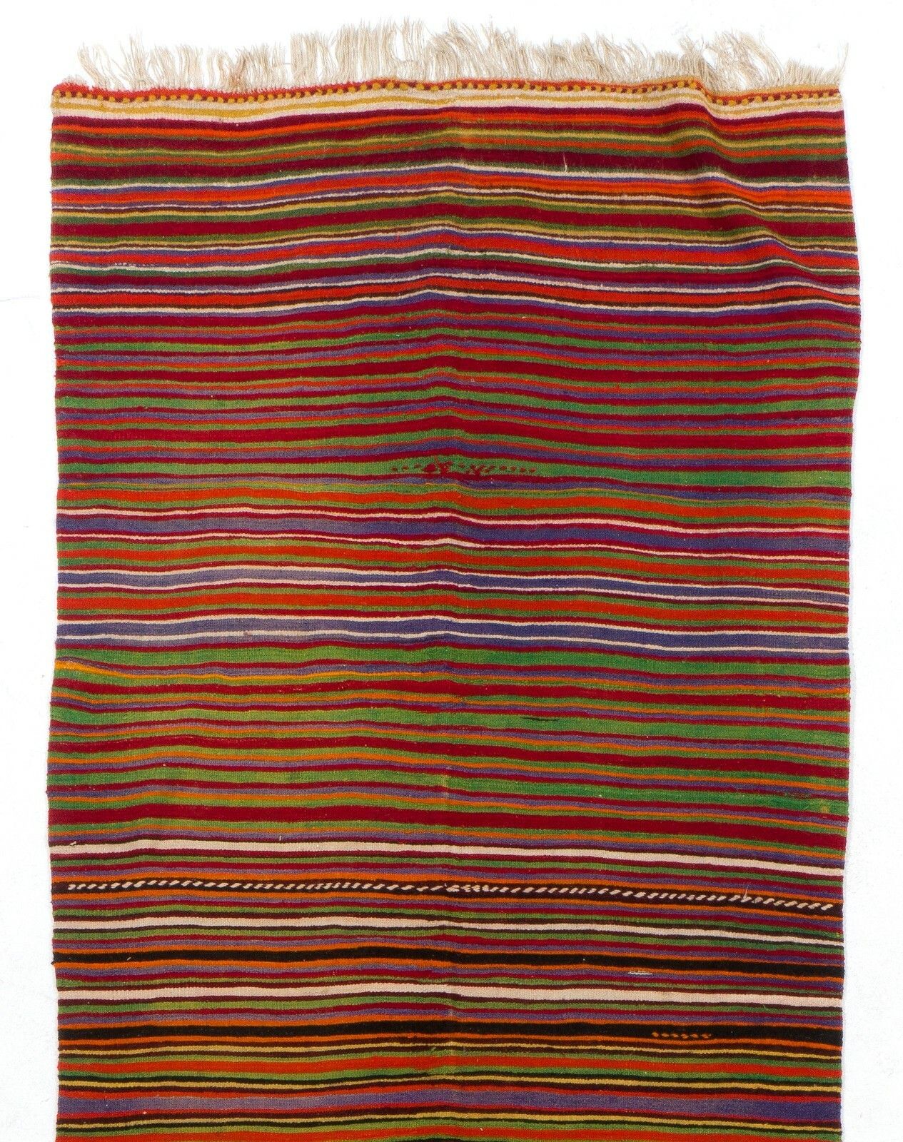 5x13 Ft Hand Woven Vintage Banded Turkish Kilim (Flat Weave), All Wool photo furniture