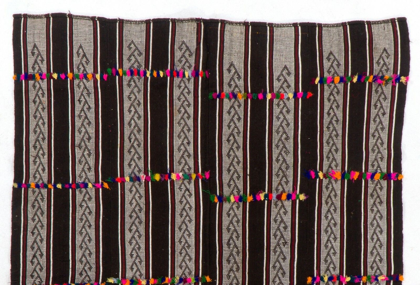 5.8x7.5 Ft Vintage Banded Turkish Kilim 'Flat Weave' Woven From Natural Wool photo furniture