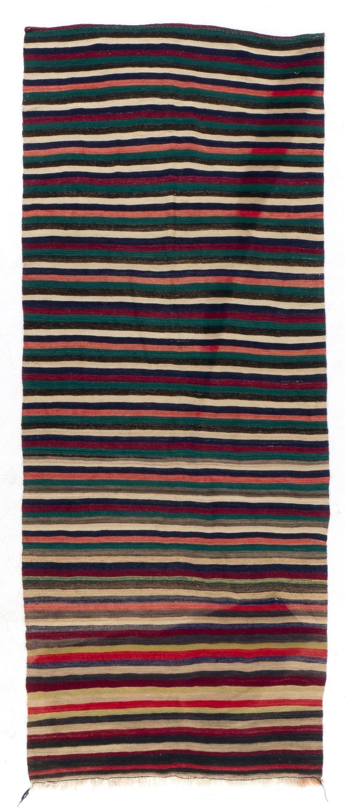 4.7x11.8 Ft Vintage Handmade Turkish Kilim, 100% Wool, Flat Weave Runner Rug