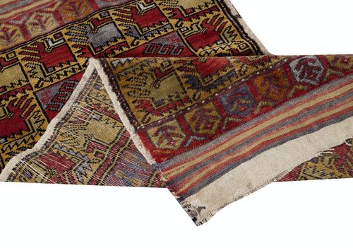 23x38 In Vintage Scatter Rug, Dark Red Turkish Accent Rug, Door Mat, Kitchen Rug photo for sale