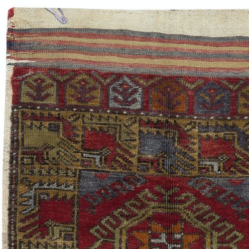 23x38 In Vintage Scatter Rug, Dark Red Turkish Accent Rug, Door Mat, Kitchen Rug photo Textiles
