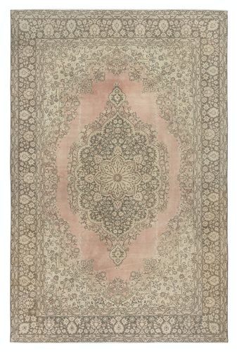6.8x10.3 Ft One Of A Kind Handmade Turkish Area Rug, Traditional Vintage Carpet