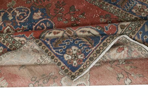 5.8x9 Ft Vintage Handmade Turkish Wool Area Rug With Medallion Design photo for sale