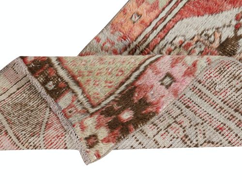 27x50 In Vintage Scatter Rug, Circa 1950, Wool Hand Knotted Turkish Doormat photo for sale