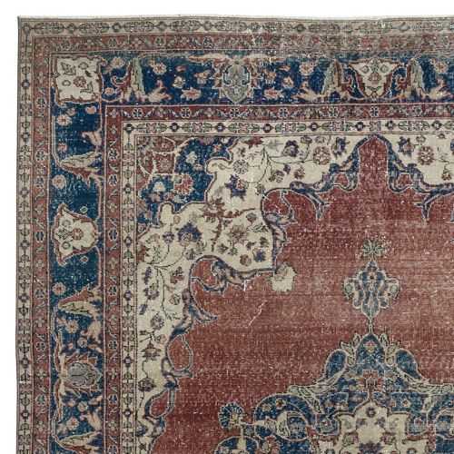 8x12.3 Ft Hand Knotted Turkish Wool Area Rug. One Of A Kind Vintage Large Carpet photo Textiles