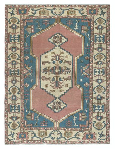 7x9.6 Ft Vintage Hand Knotted Turkish Area Rug, 100% Wool