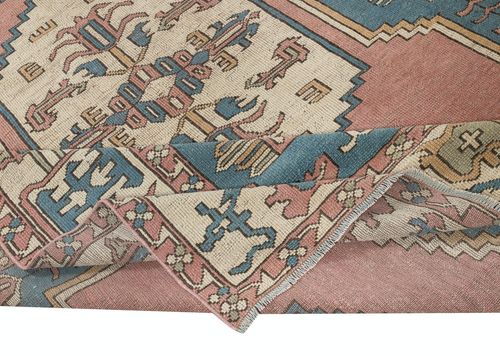 7x9.6 Ft Vintage Hand Knotted Turkish Area Rug, 100% Wool photo for sale