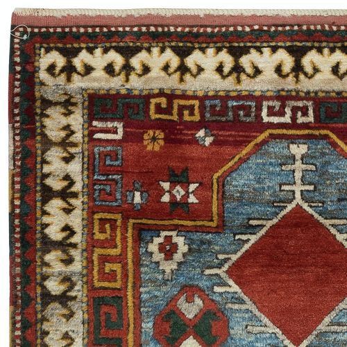 3.8x5.2 Ft Reproduction Of An Antique Caucasian Bordjalo Kazak Wool Prayer Rug photo Textiles