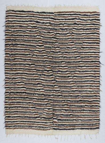 5x6.8 Ft Flatweave Wool Kilim Rug. Siirt Blanket. New Bed Cover. Wall Hanging
