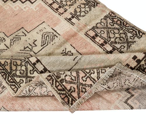 3.7x6.4 Ft Vintage Wool Turkish Oriental Rug. One Of A Kind Handmade Village Rug photo for sale