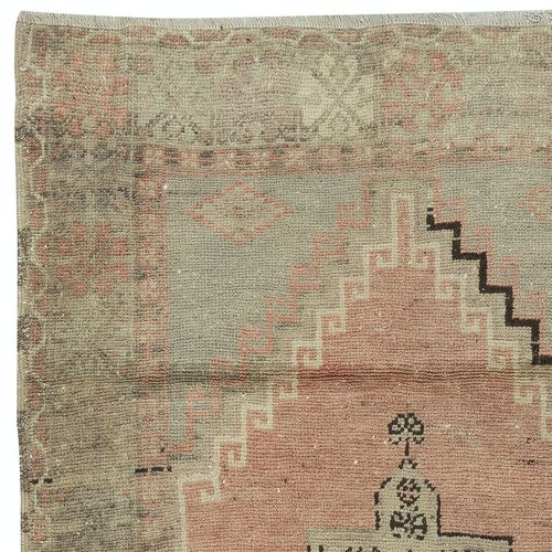 3.7x6.4 Ft Vintage Wool Turkish Oriental Rug. One Of A Kind Handmade Village Rug photo Textiles