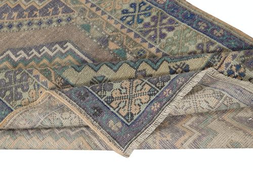 3.8x5.8 Ft Traditional Vintage Handmade Turkish Village Rug. 100% Wool photo for sale