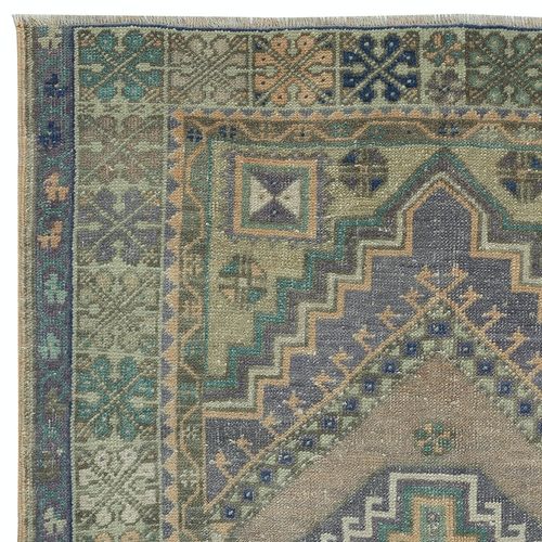 3.8x5.8 Ft Traditional Vintage Handmade Turkish Village Rug. 100% Wool photo Textiles