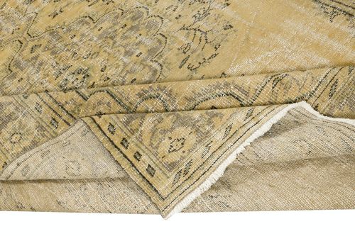 7x10 Ft Vintage Turkish Area Rug For Living Room. Handmade Sun Faded Carpet photo for sale