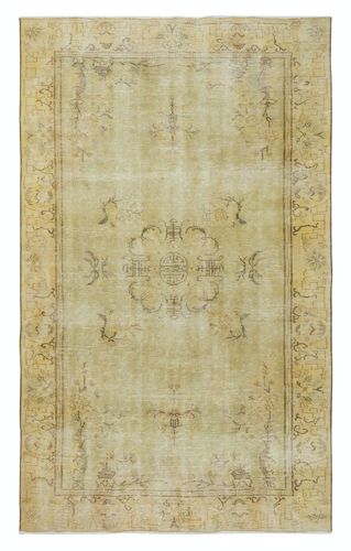 5.5x9 Ft Vintage Art Deco Design Handmade Rug For Living Room And Dining Room