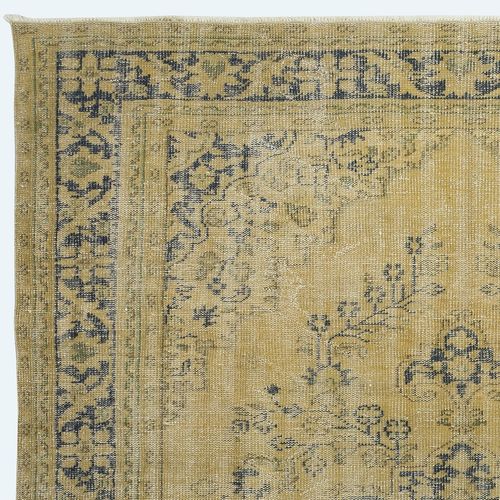 7.2x9.5 Ft Rustic Unique Handmade Area Rug, 1960s Sun Faded Turkish Carpet photo Textiles