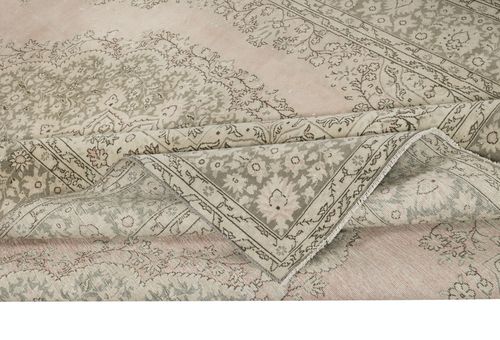 6.8x10.5 Ft One Of A Pair Vintage Area Rug. Handmade Turkish Carpet photo for sale