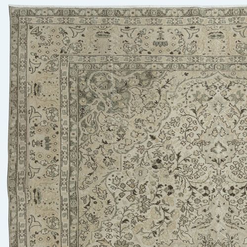 8.3x12 Ft One Of A Kind 1960s Beige Area Rug, Sun Faded Handmade Turkish Carpet photo Textiles