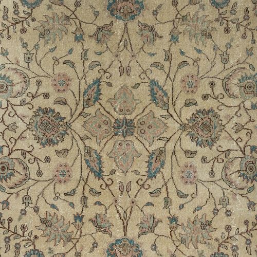 8x11.6 Ft Handmade Rug With Floral Design And Beige Field. Vintage Large Carpet photo 2867.0