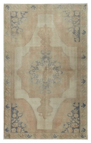 4.6x7.3 Ft Vintage Handmade Turkish Rug For Country And Farmhouse Decor