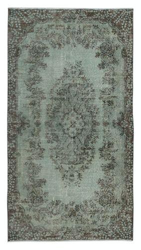 3.8x6.8 Ft Light Blue Color Over Dyed Small Rug. Handmade Turkish Accent Rug