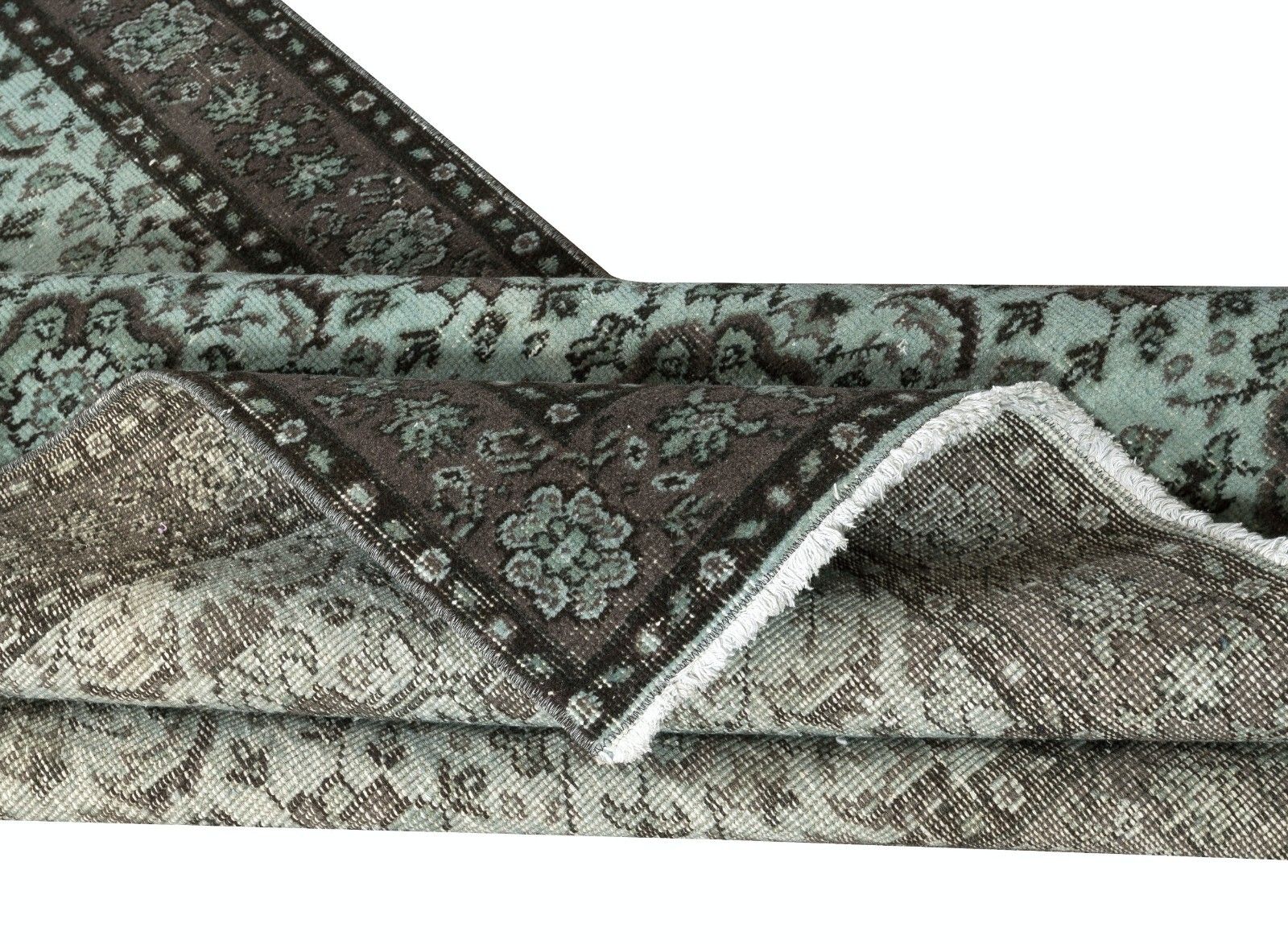 4x6.8 Ft Decorative Blue Color Handmade Turkish Wool Area Rug With Flower Design photo for sale