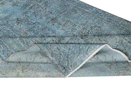 5.6x9 Ft Light Blue Color Handmade Anti Bacterial Turkish Wool Area Rug photo for sale