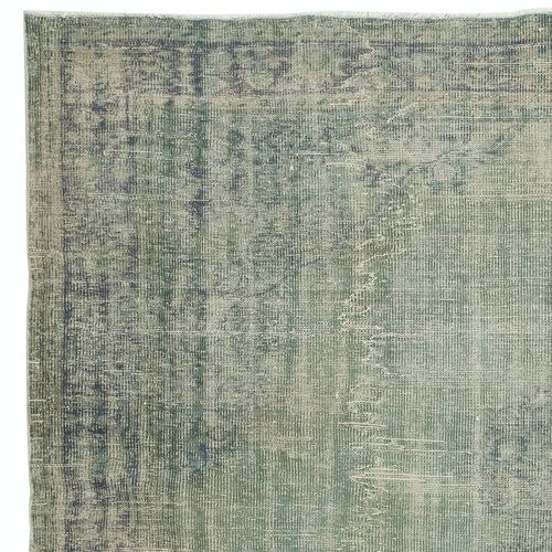 7.4x10.5 Ft Blue Area Rug For Contemporary Interiors, Handmade In Turkey photo Textiles