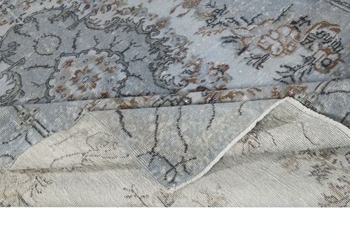 6.3x9.6 Ft Soft Blue Color Area Rug With Medallion Design. Handmade In Turkey photo for sale