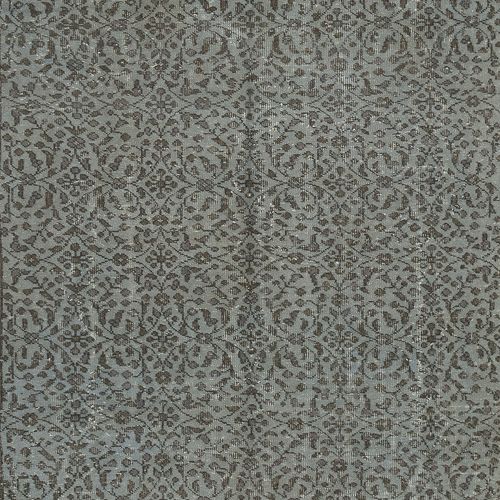 5.3x9 Ft Blue Color Wool Area Rug With Floral Design, Handmade In Turkey photo 421.0
