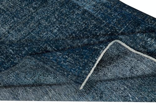 5.5x8.2 Ft Handmade Turkish Wool Area Rug In Navy Blue. Room Size Floor Covering photo for sale