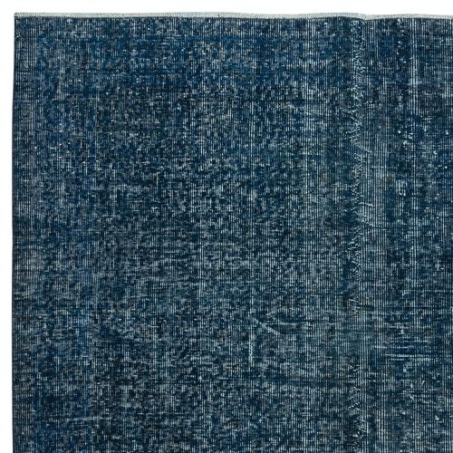 5.5x8.2 Ft Handmade Turkish Wool Area Rug In Navy Blue. Room Size Floor Covering photo Textiles