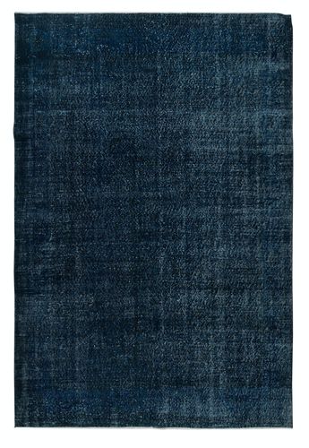 6.5x9.8 Ft Handmade Navy Blue Area Rug For Living Room, Modern Turkish Carpet