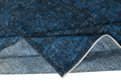 6.2x8.3 Ft Decorative Handmade Turkish Rug In Dark Blue. Modern Floor Covering photo for sale
