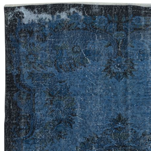 6x8.5 Ft Blue Area Rug For Contemporary Interiors, Handmade In Turkey photo Textiles
