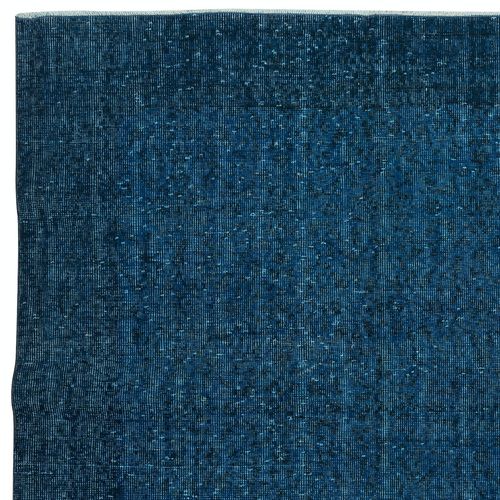 5.5x9.2 Ft Solid Blue Area Rug For Modern Interiors, Handmade In Turkey photo Textiles