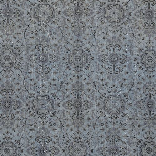 5.8x9 Ft Contemporary Handmade Blue Color Turkish Area Rug With Floral Design photo 540.0