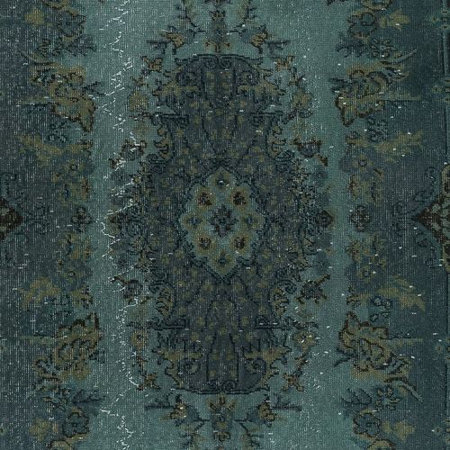 4x7 Ft Modern Handmade Blue Color Turkish Wool Area Rug With Medallion Design photo 282.0